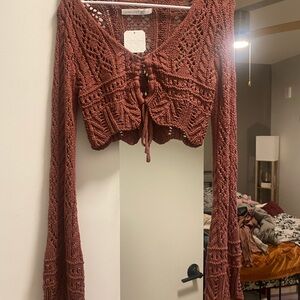 Altar'd State Terracotta Crochet Top